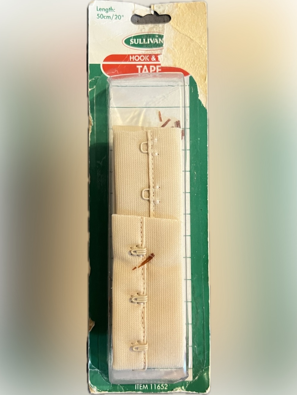 💥 New Sullivan Hook & Eye Tape Cream Sewing Closure 20”